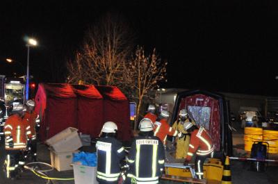 Donaueschingen: Ausgelaufene Gefahrgutfluessigkeit fuehrt zu Grosseinsatz